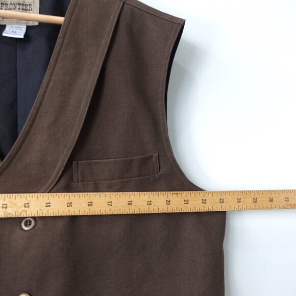 Frontier Classics Vest XL Brown VTG DALVEY Compass Western Cowboy Safari Hunting - Picture 5 of 16